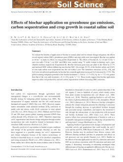 Effects of biochar application on greenhouse gas emissions, carbon