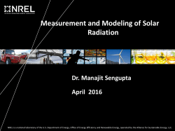 Measurement and Modeling of Solar Radiation