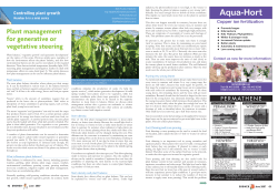Plant management for generative or vegetative steering
