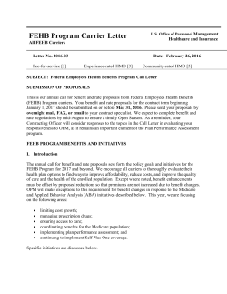 FEHB Program Carrier Letter
