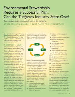 Environmental Stewardship Requires a Successful Plan