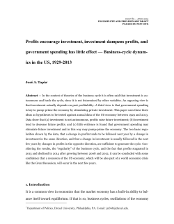 Profits encourage investment, investment dampens profits, and