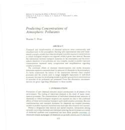 Predicting Concentrations of Atmospheric Pollutants