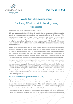 World-first Climeworks plant: Capturing CO2 from air to boost