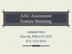 AAC Assessment Feature Matching