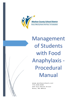 Management of Students with Food Anaphylaxis