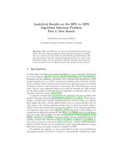 Analytical Results on the BFS vs. DFS Algorithm Selection Problem