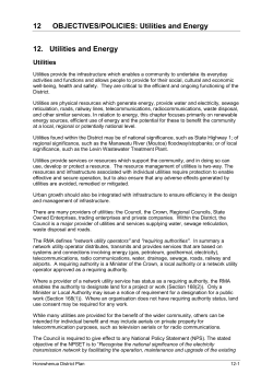 12 OBJECTIVES/POLICIES: Utilities and Energy