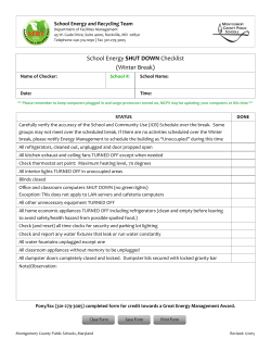 School Energy SHUT DOWN Checklist (Winter Break)