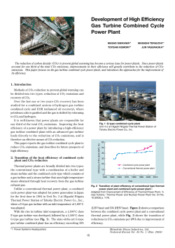 Development of High Efficiency Gas Turbine Combined Cycle