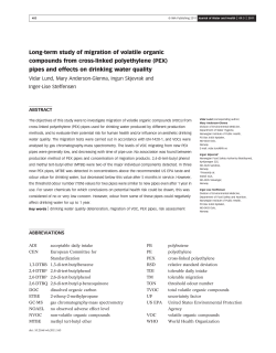 Long-term study of migration of volatile organic compounds from