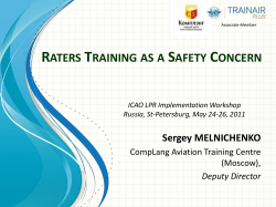 Day 1_SMelnichenko_Raters Training as a Safety Concern