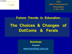 The Future : Trends of Change impacting Community. . .