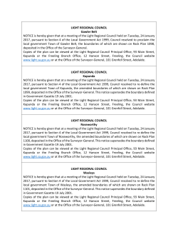 LIGHT REGIONAL COUNCIL Gawler Belt NOTICE is hereby given