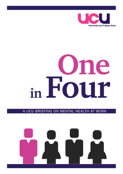 One in Four - a UCU briefing on mental health at work, Jun 11