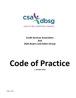 Credit Services Association And Debt Buyers and Sellers
