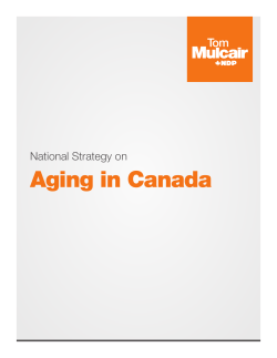 National Strategy on Aging in Canada