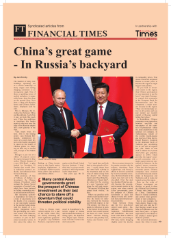 China`s great game - In Russia`s backyard