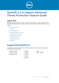 SonicOS 6.2.6 Capture ATP Feature Guide