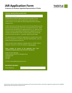 IAR Application Form - Thistle Business Insurance