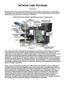 Reflected Light Microscopy Introduction Reflected light microscopy