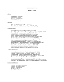 curriculum vitae - University of California, Berkeley