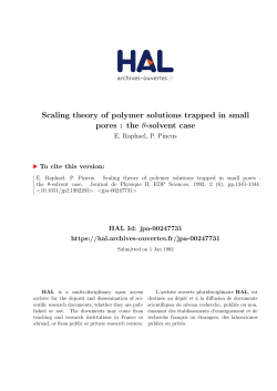 Scaling theory of polymer solutions trapped in small pores
