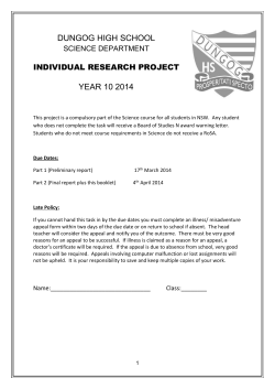 Yr 10 Science project 2014