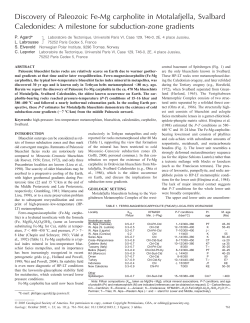 Discovery of Paleozoic Fe-Mg carpholite in Motalafjella, Svalbard