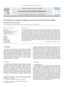 The affective and cognitive empathic nature of the dark triad of