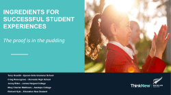 Ingredients for successful student experiences