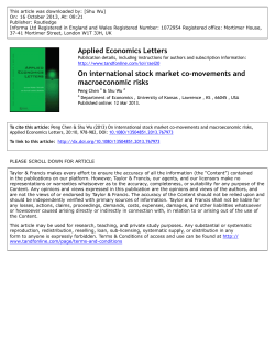 Applied Economics Letters On international stock