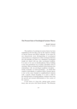 The Present State of Sociological Systems Theory, 2005