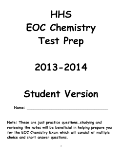 HHS EOC Chemistry Test Prep 2013