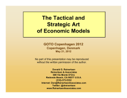 The Tactical and Strategic Art of Economic Models