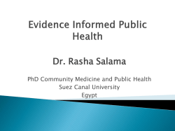 Evidence Informed Public Health