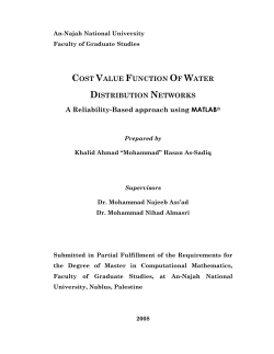 COST VALUE FUNCTION OF WATER DISTRIBUTION NETWORKS