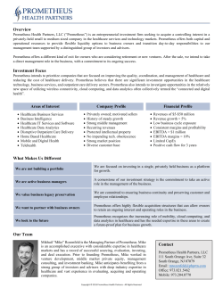 Overview Investment Focus What Makes Us Different Our Team