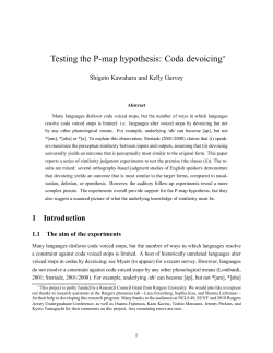 Testing the P-map hypothesis: Coda devoicing