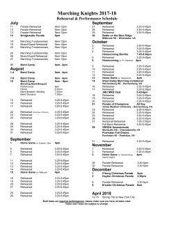 Marching Knights 2017-18 Schedule