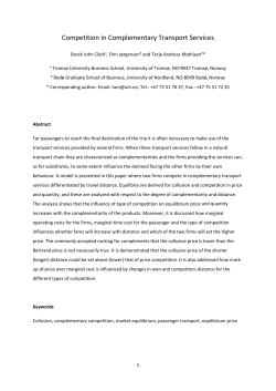 Competition in Complementary Transport Services