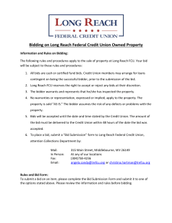 bid rules and procedures - Long Reach Federal Credit Union