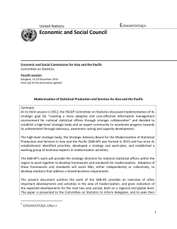 SAB-AP report to 4th session of the Committee on Statistics