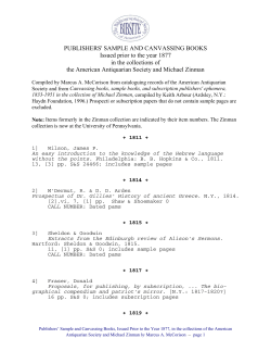 PUBLISHERS` SAMPLE AND CANVASSING BOOKS Issued prior to