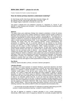 Creativity, Culture and Citizenship in Primary Design and Technology