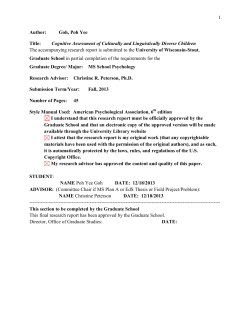 1 Author: Goh, Poh Yee Title: Cognitive Assessment of - UW