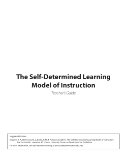 The Self-Determined Learning Model of Instruction