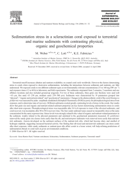 Sedimentation stress in a scleractinian coral exposed to terrestrial