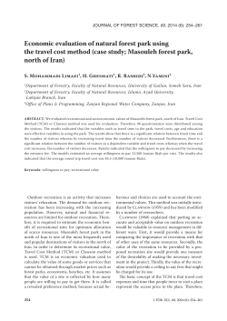 Economic evaluation of natural forest park using the travel cost method