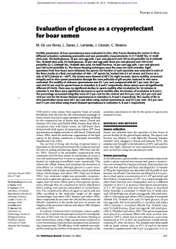 Evaluation of glucose as a cryoprotectant